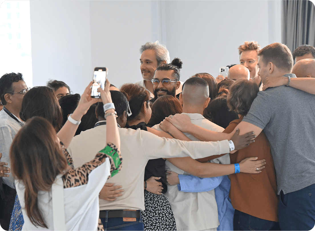 Group of people hugging